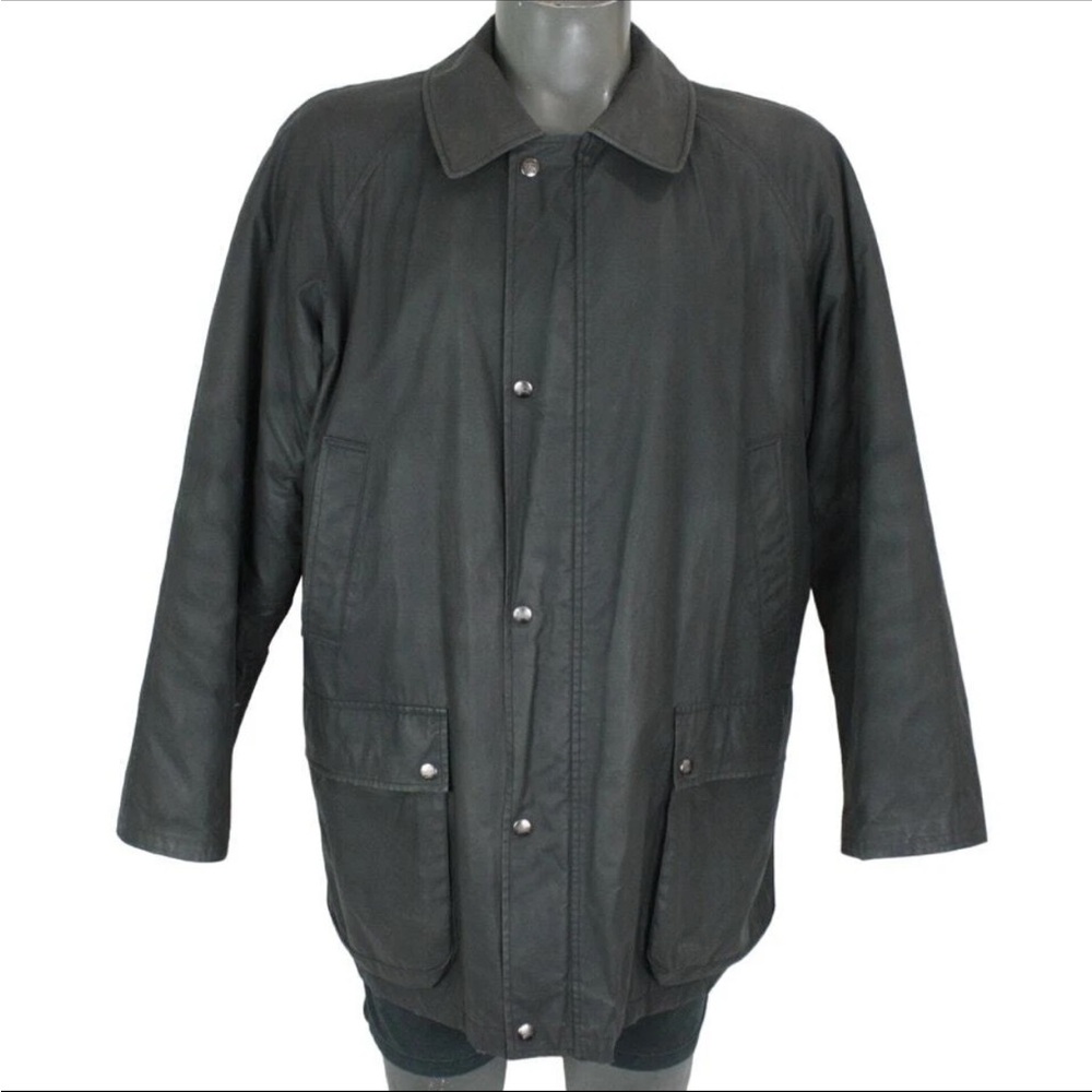 Burberry Dark Gray Waxed Rain Coat for Men